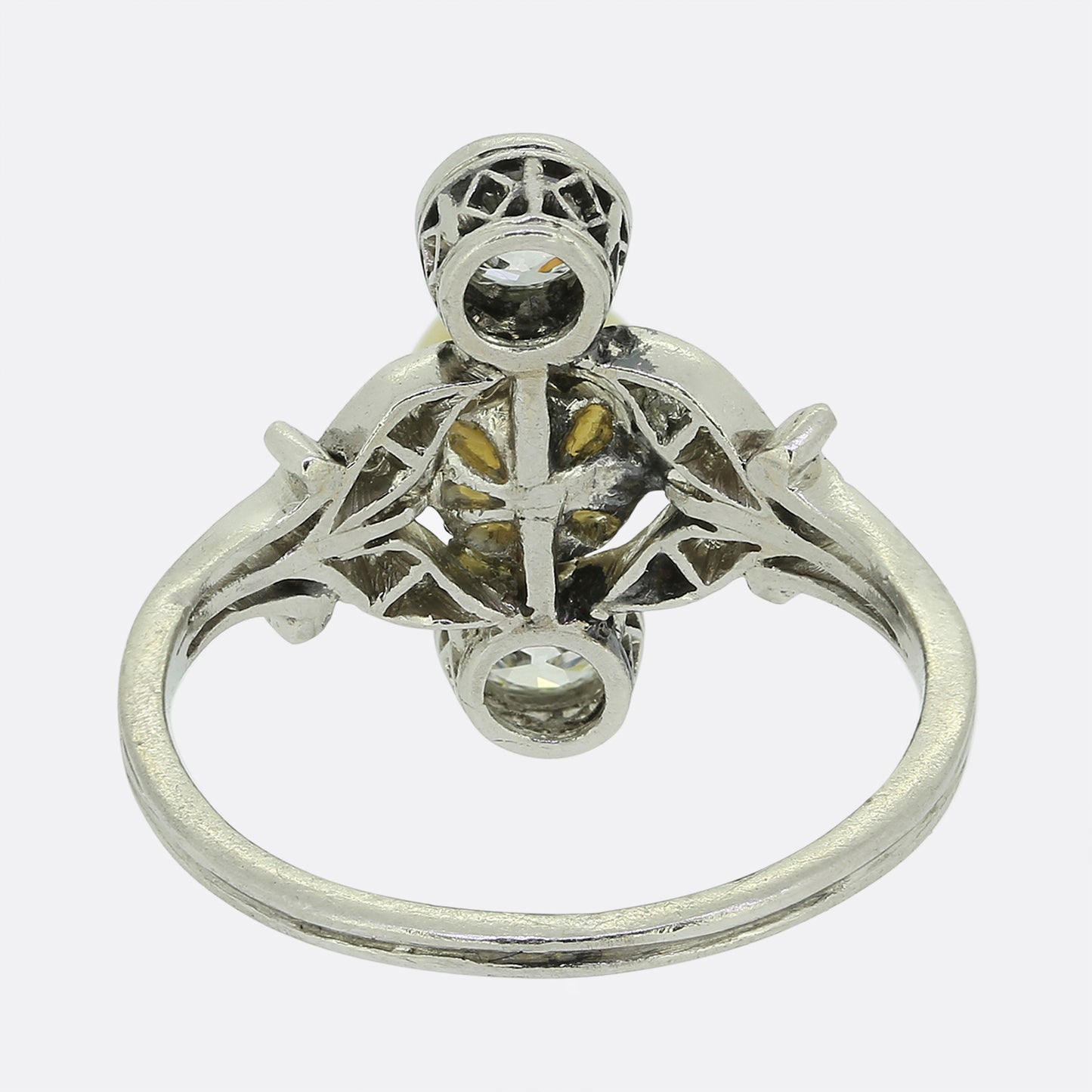Edwardian Three-Stone Pearl and Diamond Ring