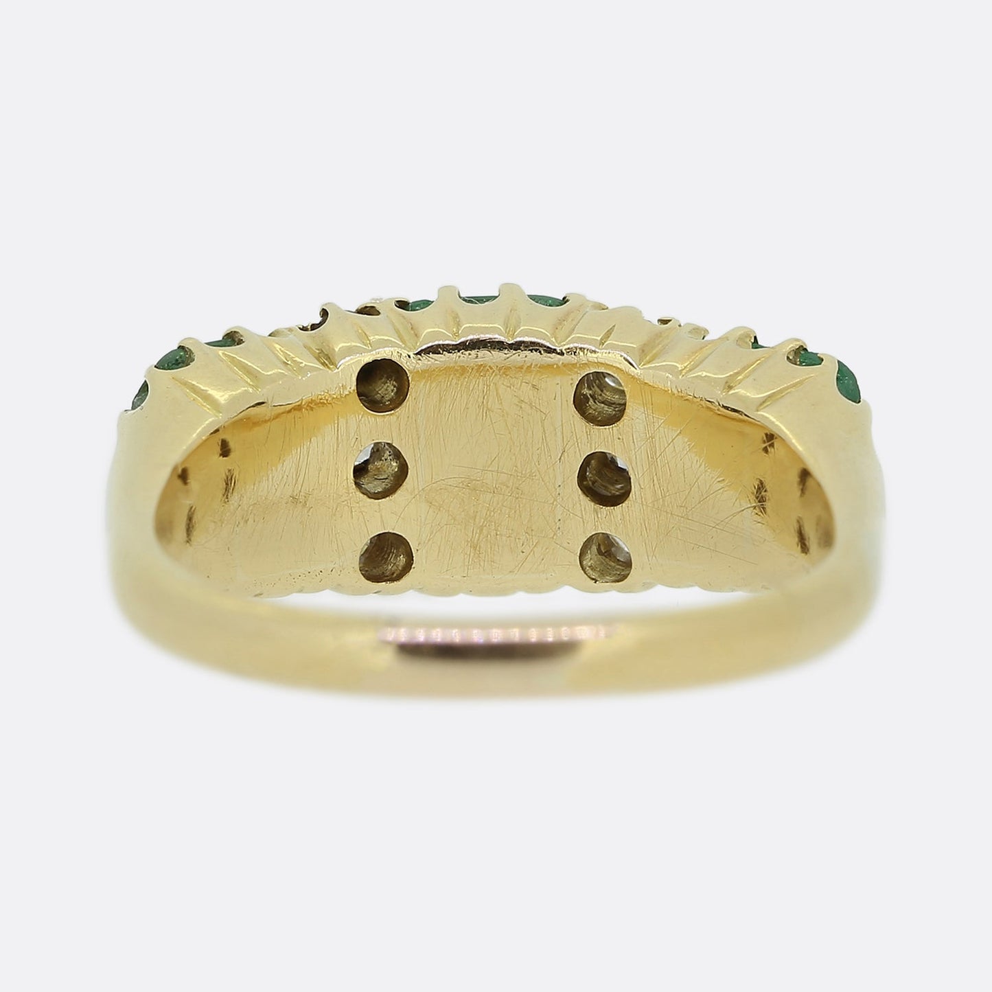 Antique Emerald and Diamond Three Stone Ring