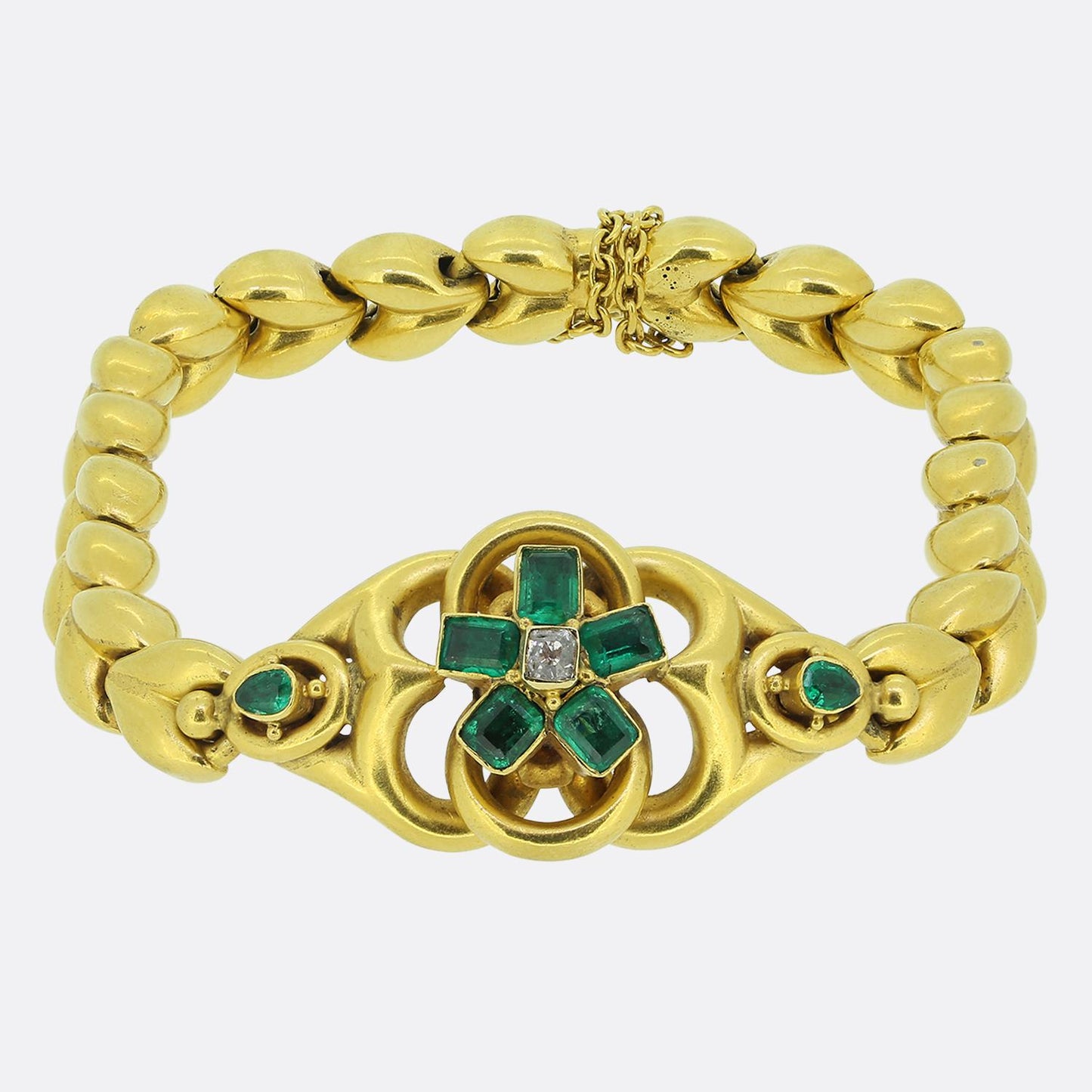 Victorian Emerald and Diamond Bracelet