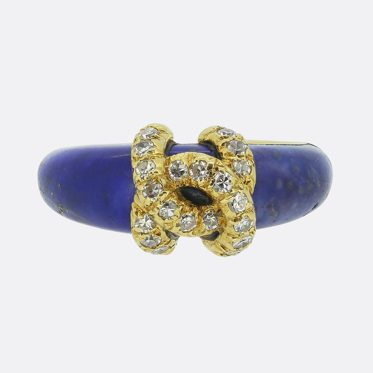 Cartier Double C Diamond and Lapis Lazuli Ring