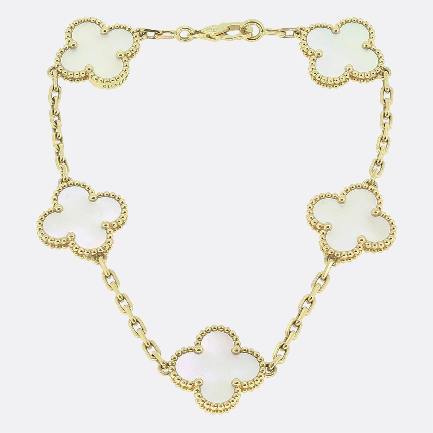 Van Cleef & Arpels Vintage Alhambra Five Motif Mother of Pearl Bracelet