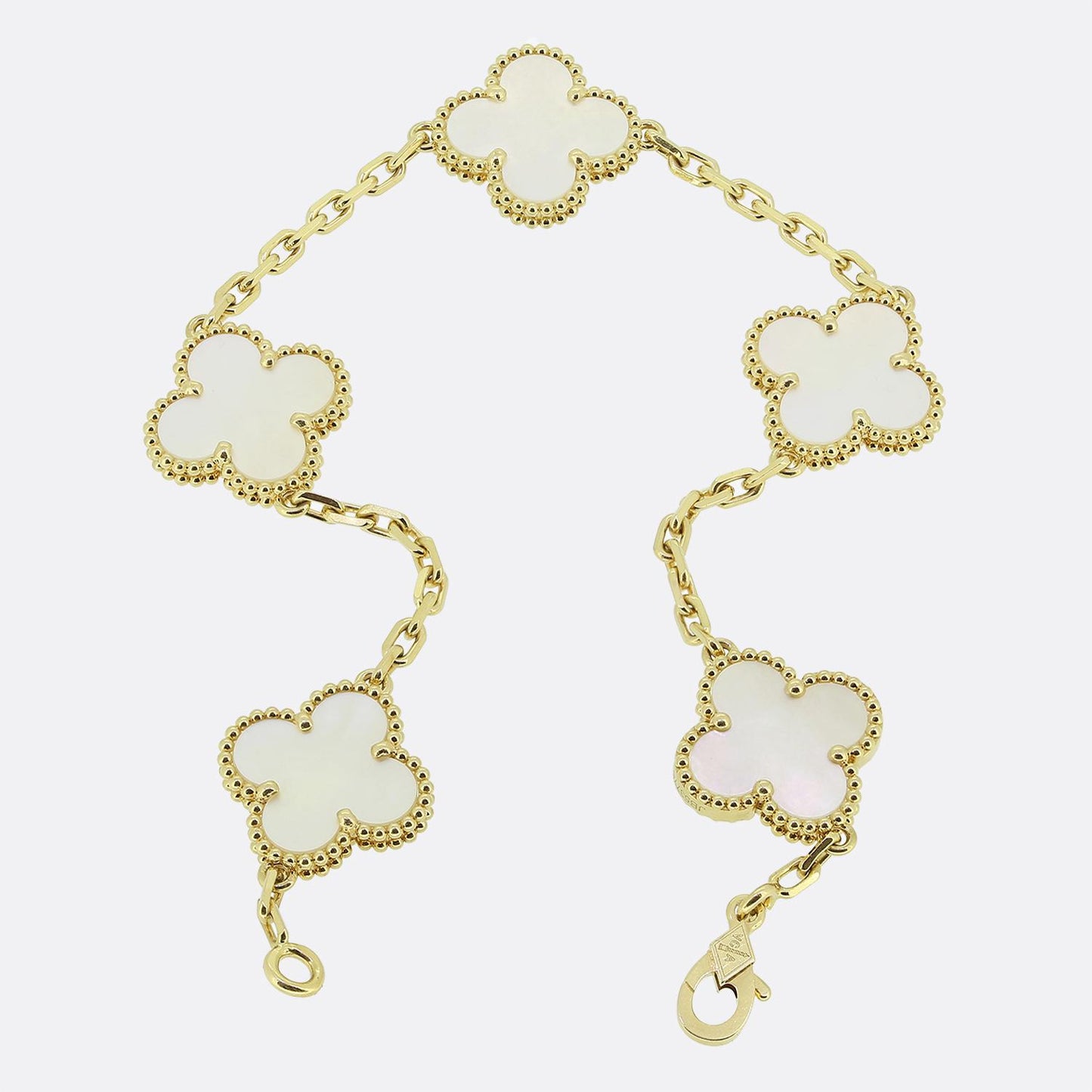Van Cleef & Arpels Vintage Alhambra Five Motif Mother of Pearl Bracelet