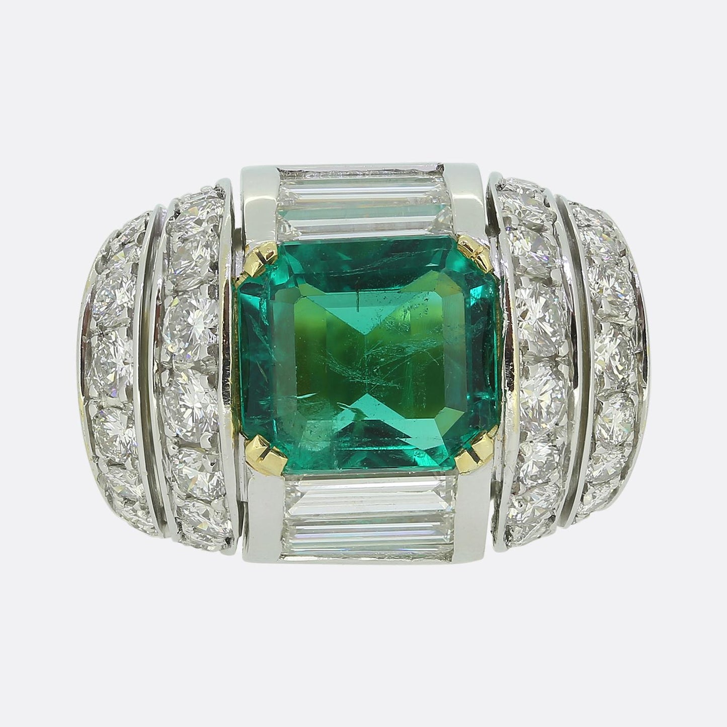 3.10 Carat Colombian Emerald and Diamond Ring