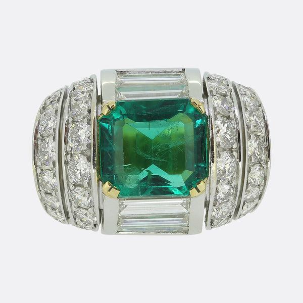 3.10 Carat Colombian Emerald and Diamond Ring