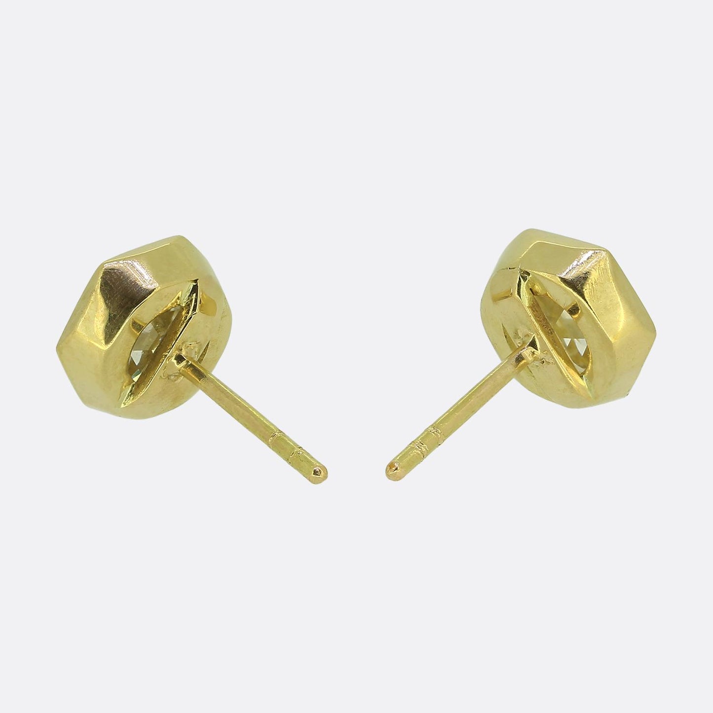 2.00 Carat Hexagonal-Cut Diamond Stud Earrings
