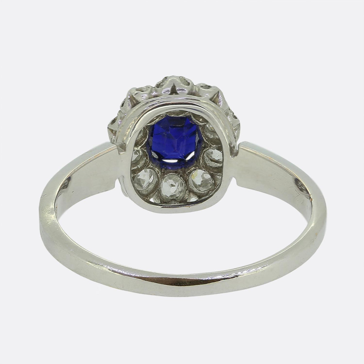 Vintage Sapphire and Diamond Cluster Ring