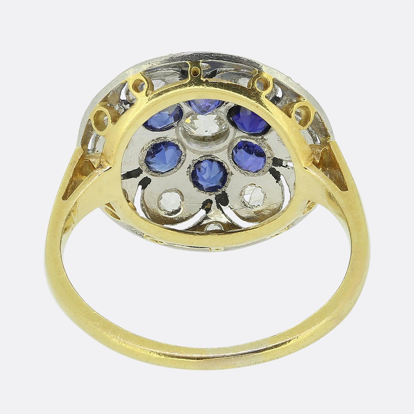 Art Deco Sapphire and Diamond Cluster Ring