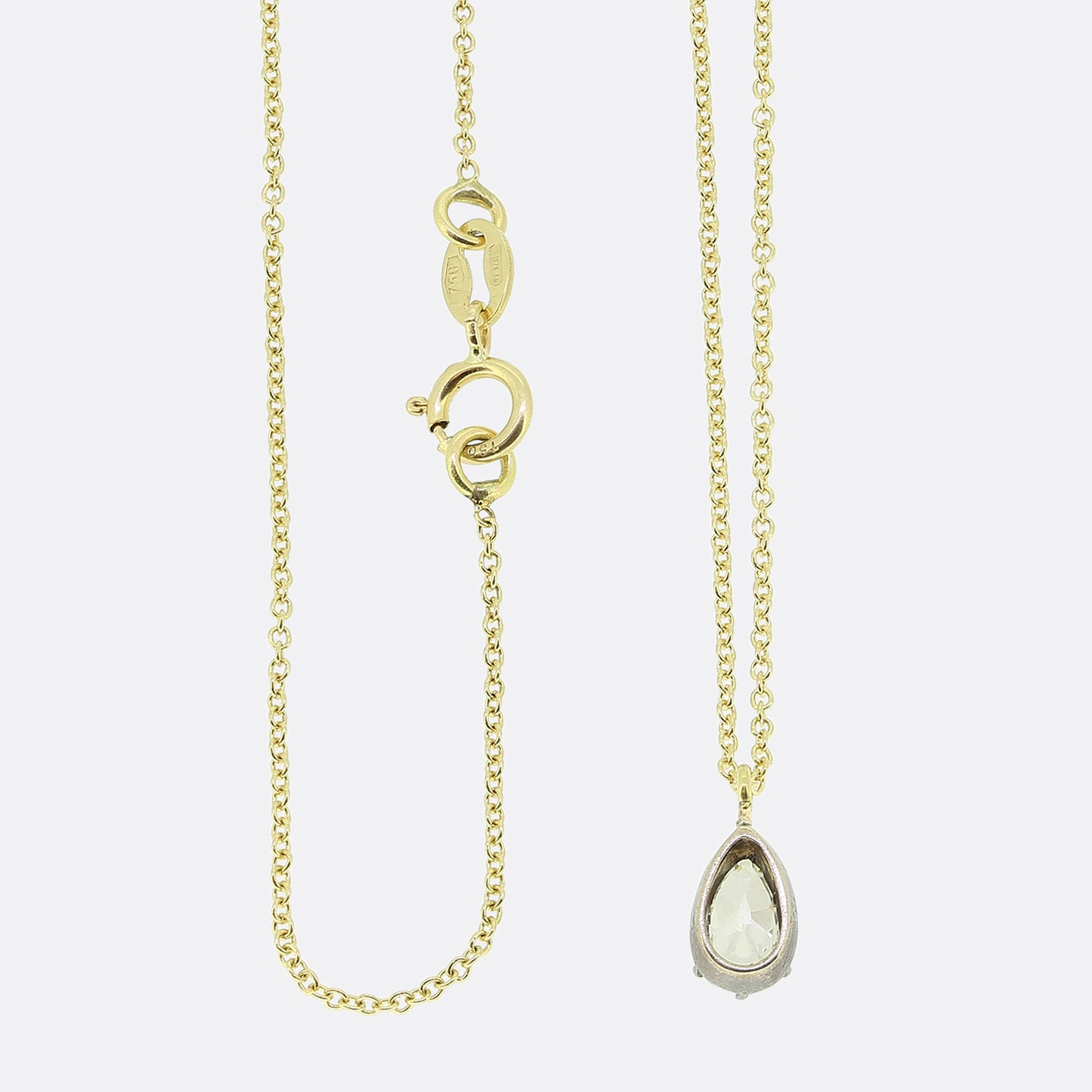 0.40 Carat Old Pair Cut Diamond Solitaire Pendant Necklace