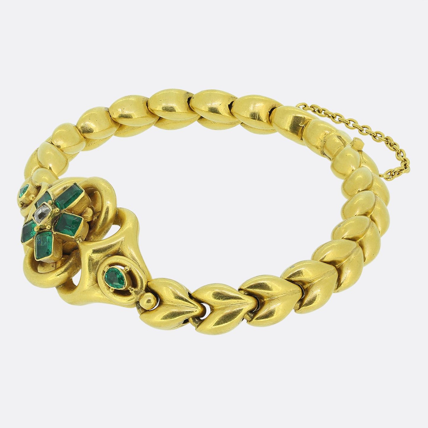 Victorian Emerald and Diamond Bracelet