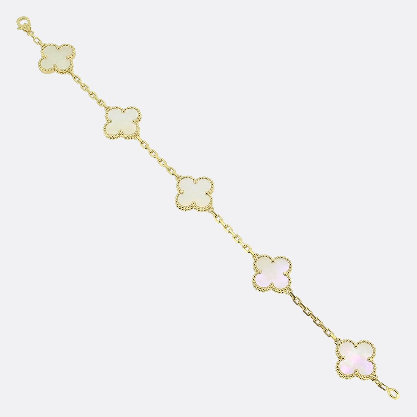 Van Cleef & Arpels Vintage Alhambra Five Motif Mother of Pearl Bracelet