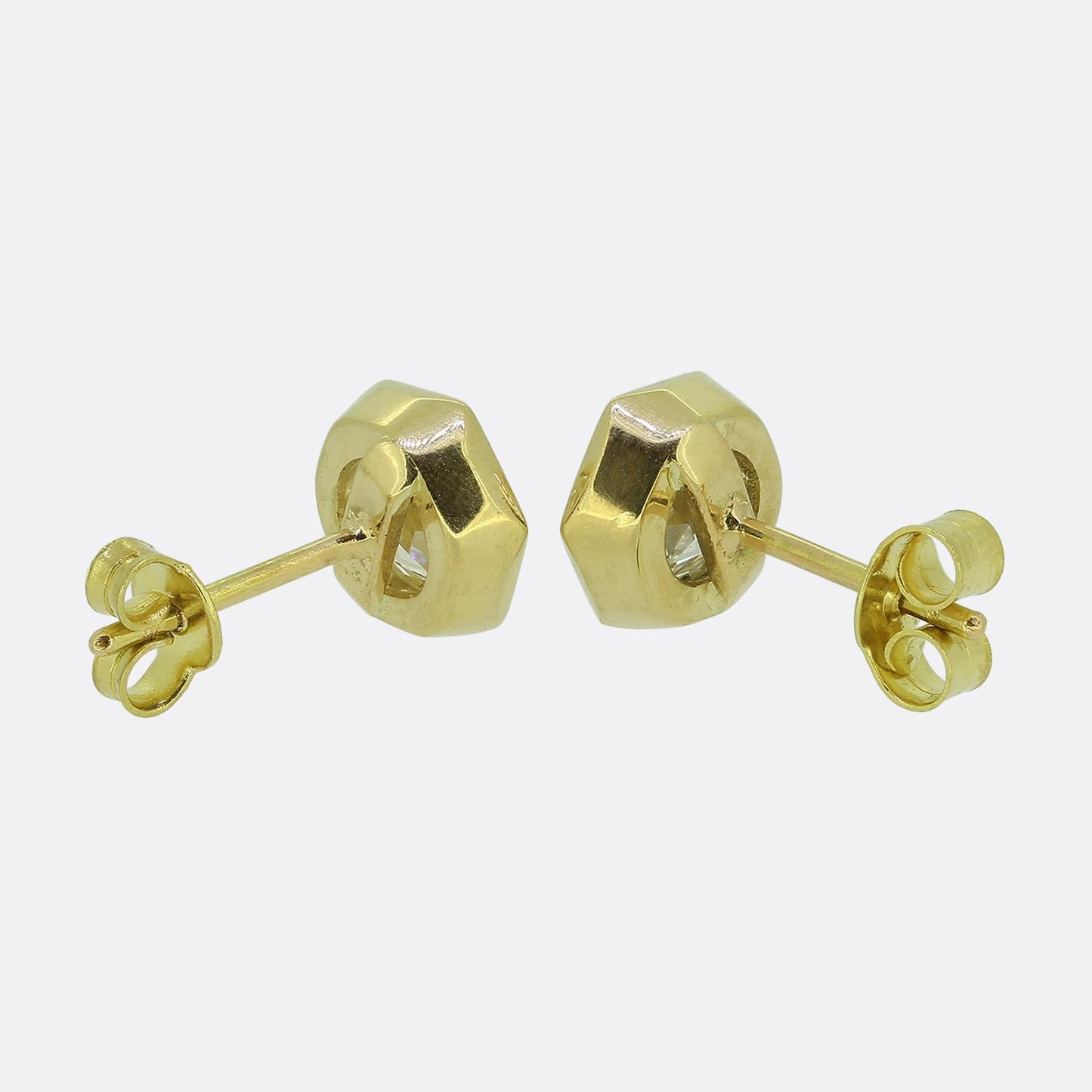 2.00 Carat Hexagonal-Cut Diamond Stud Earrings