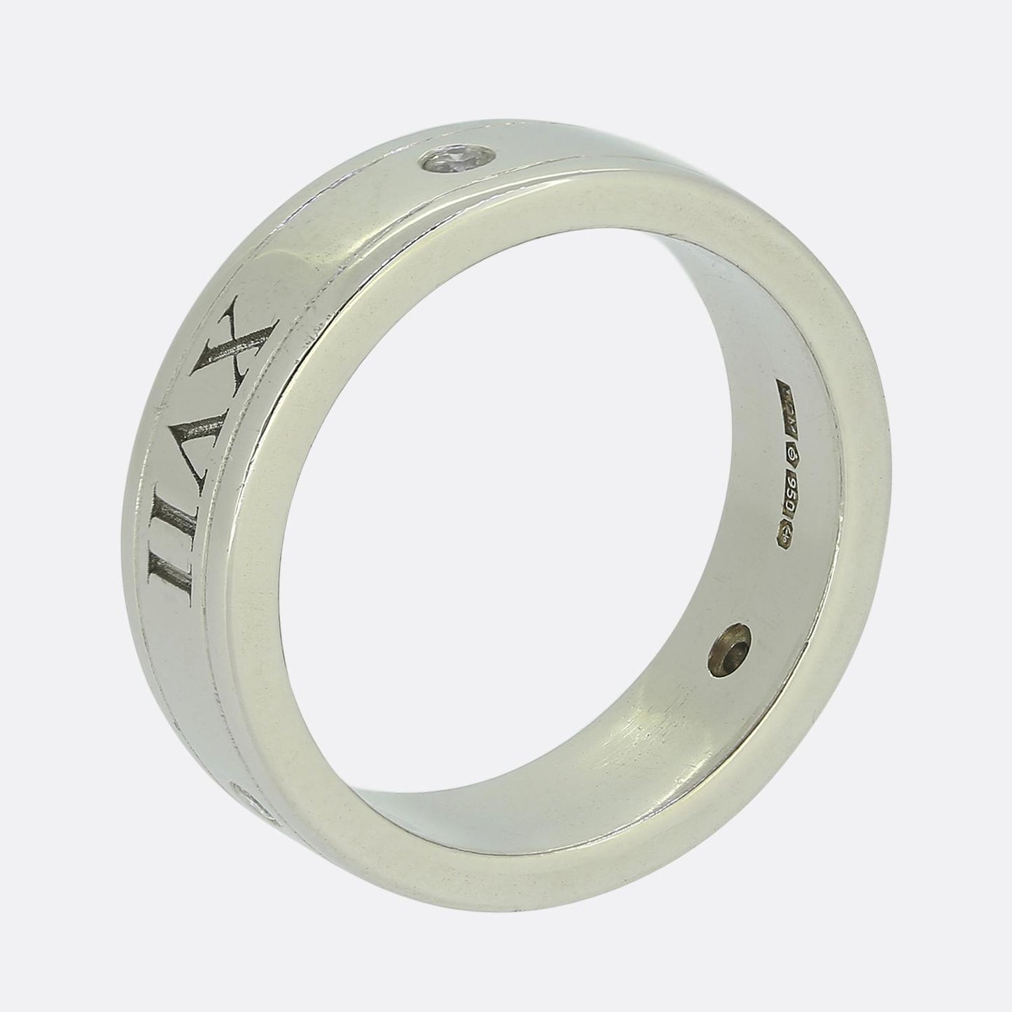 Vintage Roman Numeral Diamond Band Ring
