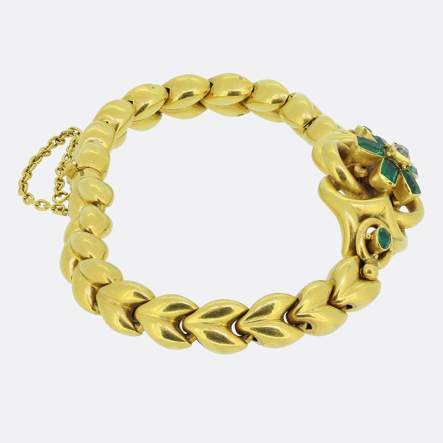 Victorian Emerald and Diamond Bracelet