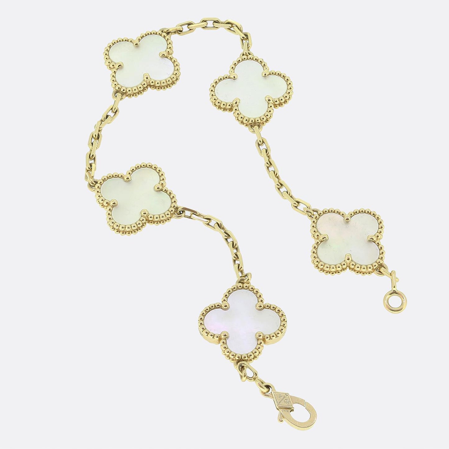 Van Cleef & Arpels Vintage Alhambra Five Motif Mother of Pearl Bracelet