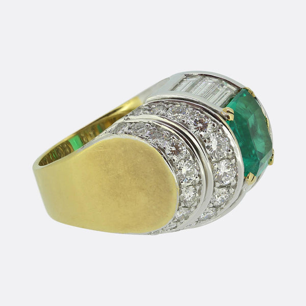 3.10 Carat Colombian Emerald and Diamond Ring