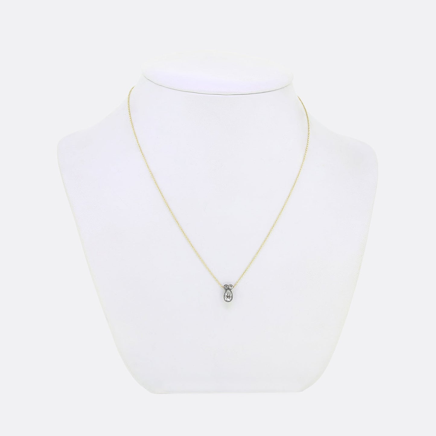 Antique Old Cut Diamond Drop Necklace