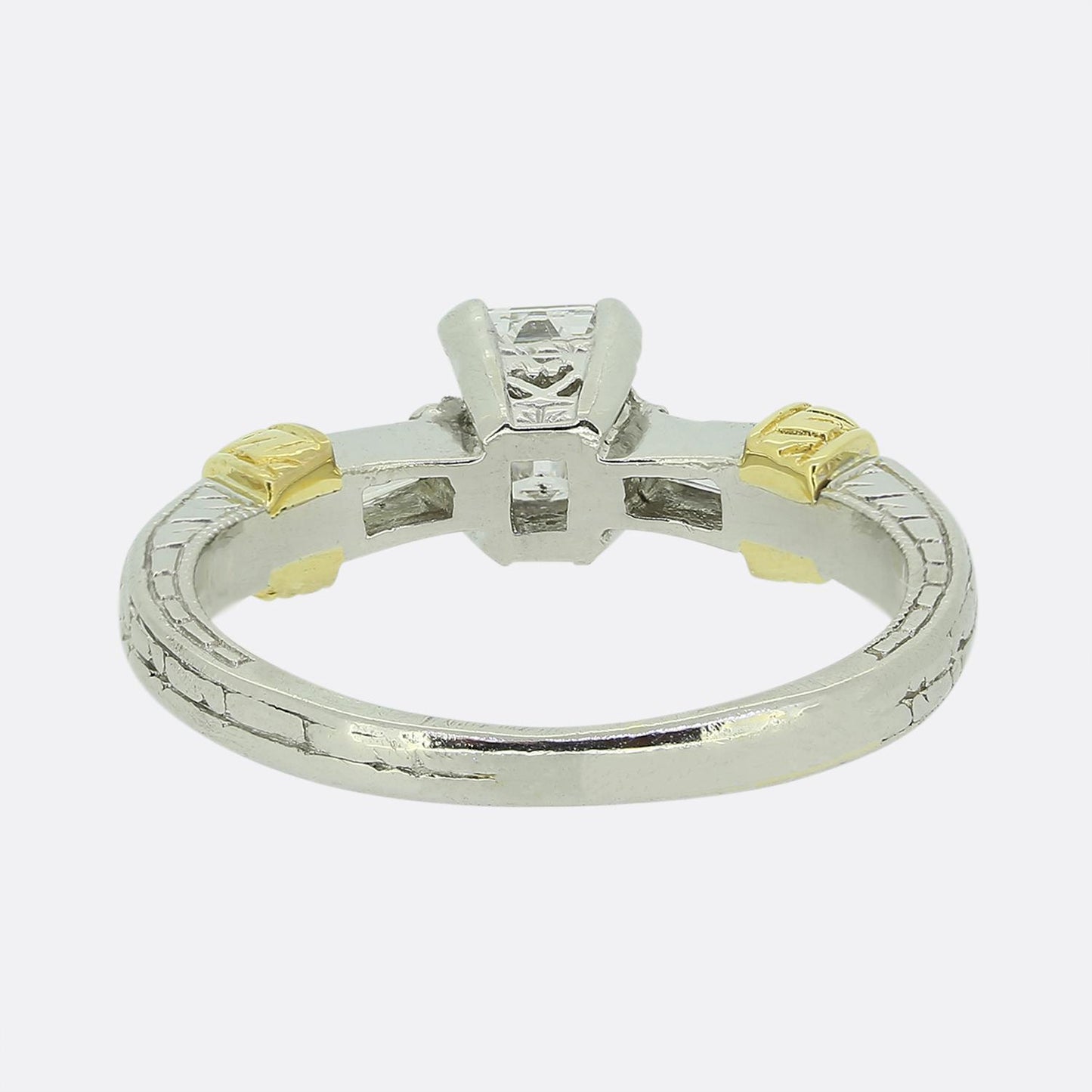 0.64 Carat Emerald Cut Diamond Engagement Ring