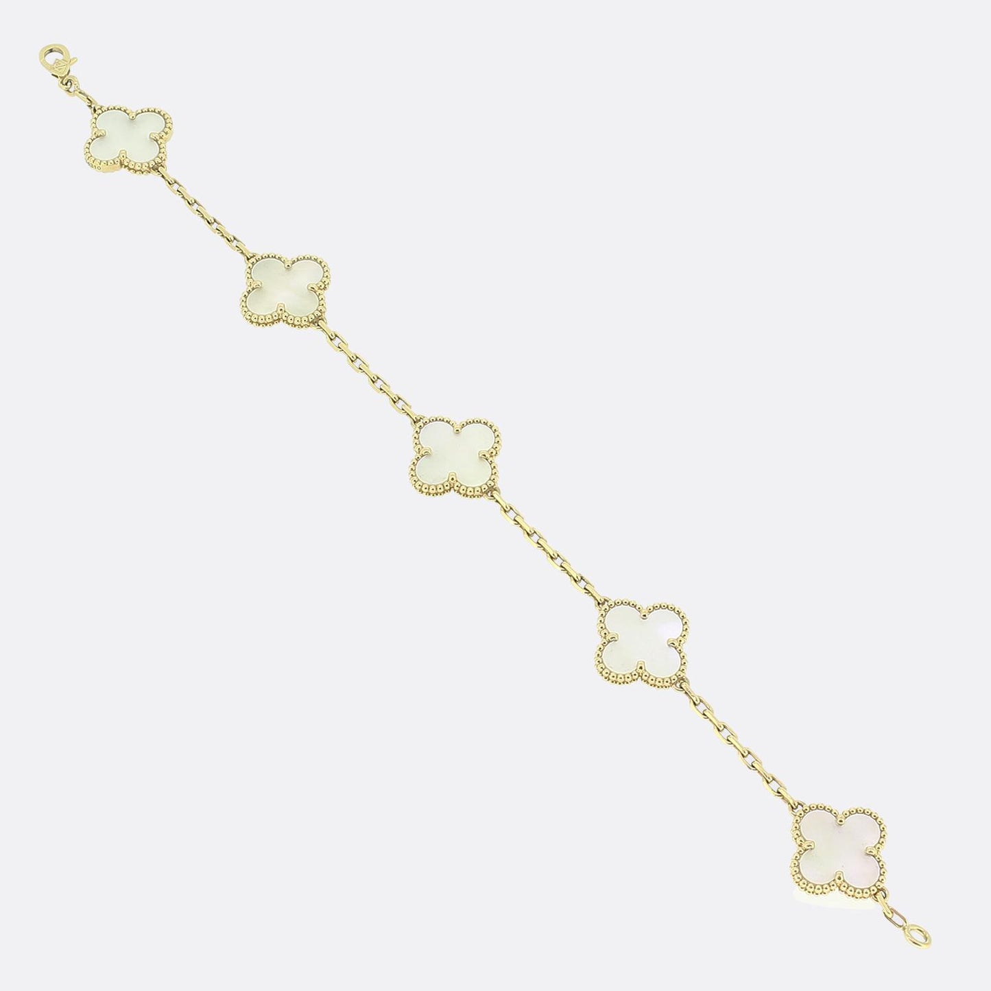 Van Cleef & Arpels Vintage Alhambra Five Motif Mother of Pearl Bracelet