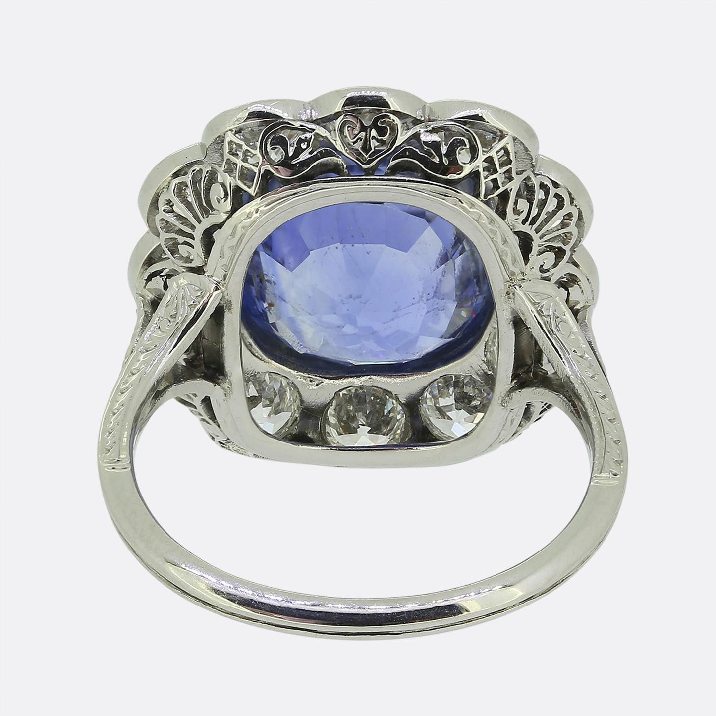 Art Deco Sapphire and Diamond Cluster Ring