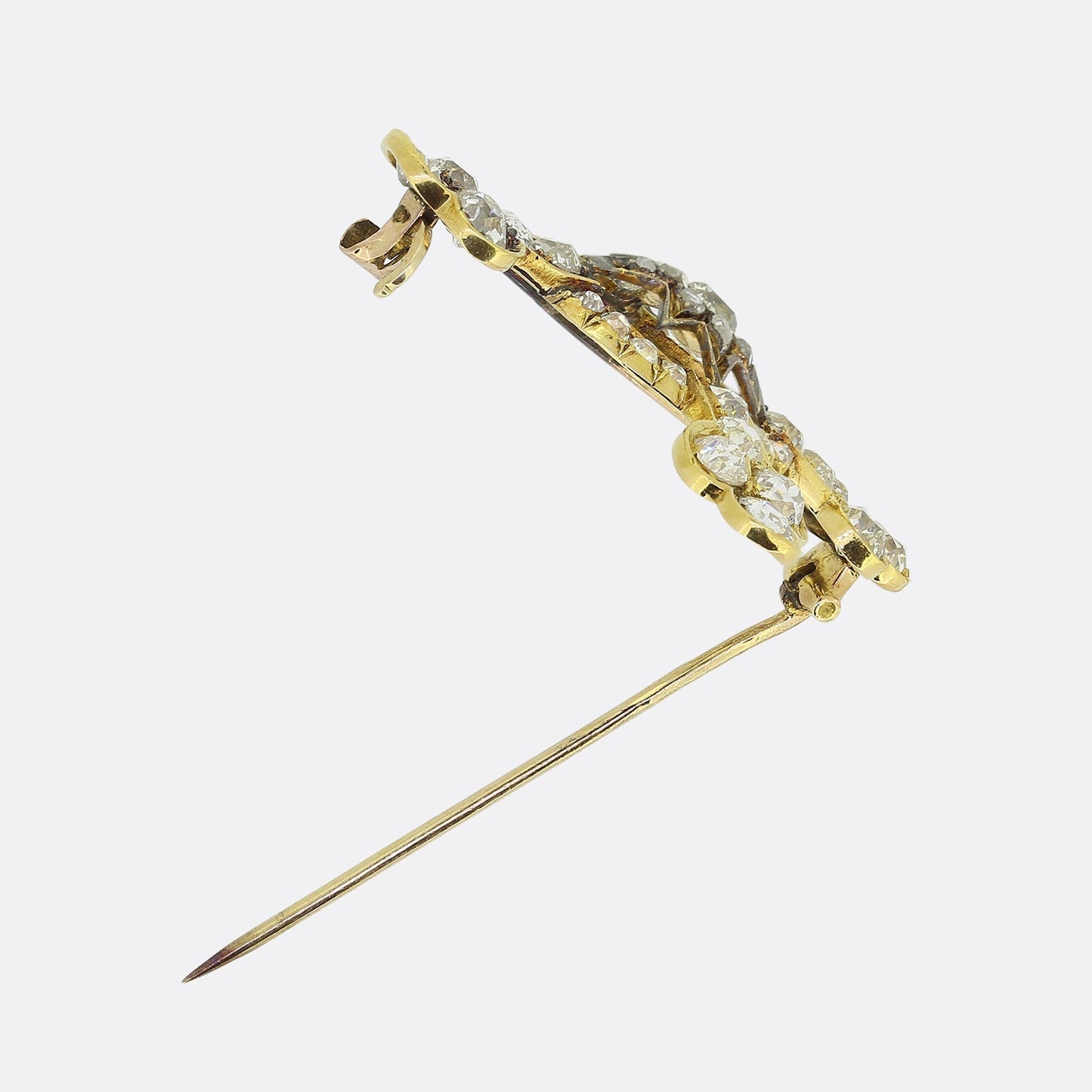 Antique French 5.00 Carat Diamond Star Cross Brooch