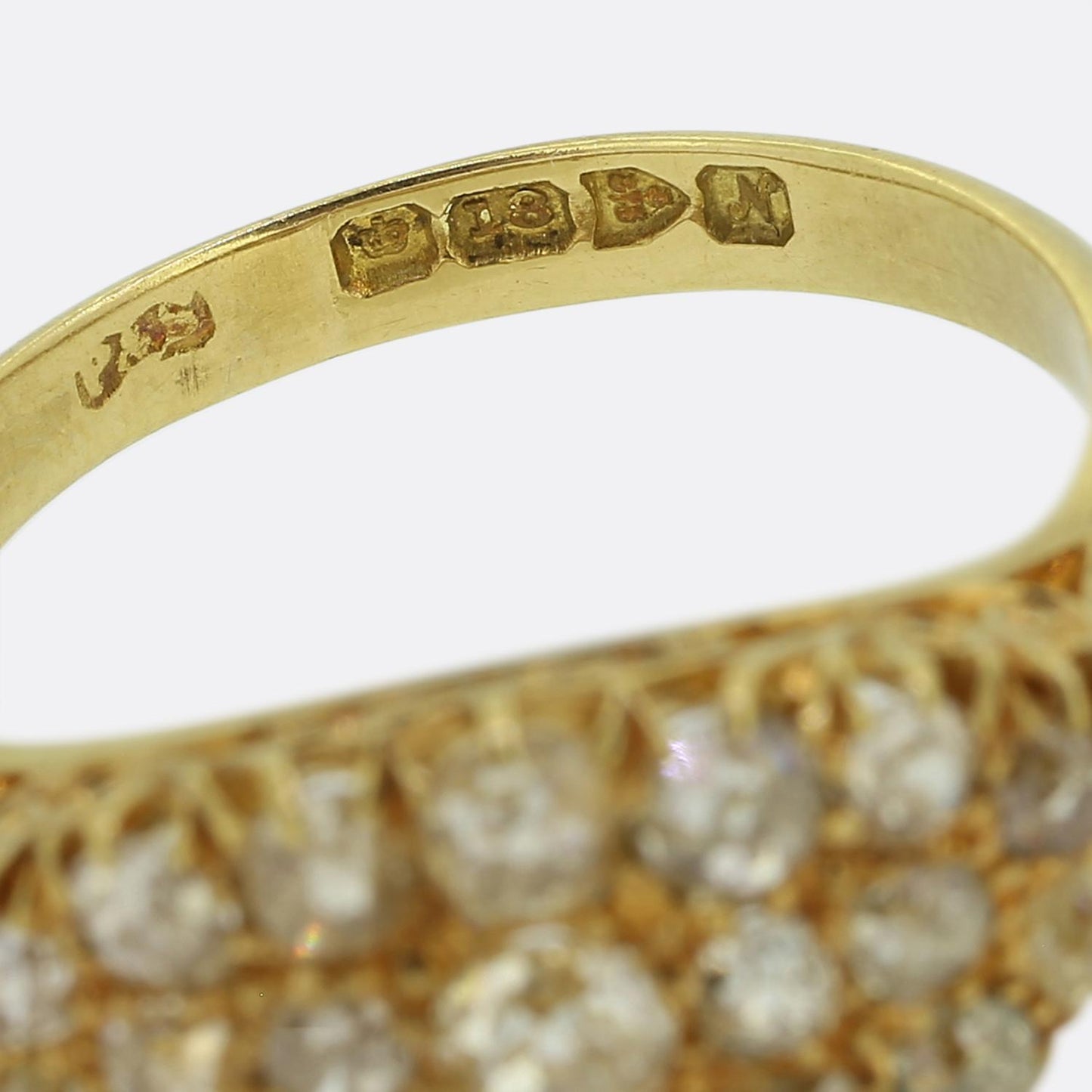 Edwardian Old Cut Diamond Boat Ring