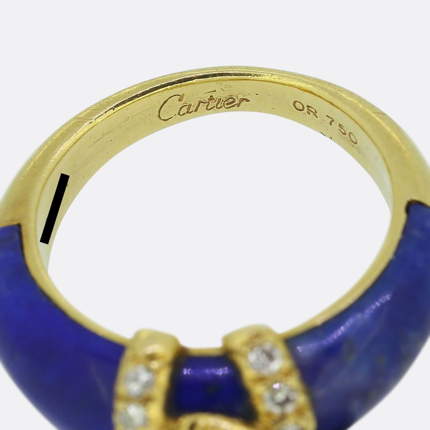 Cartier Double C Diamond and Lapis Lazuli Ring