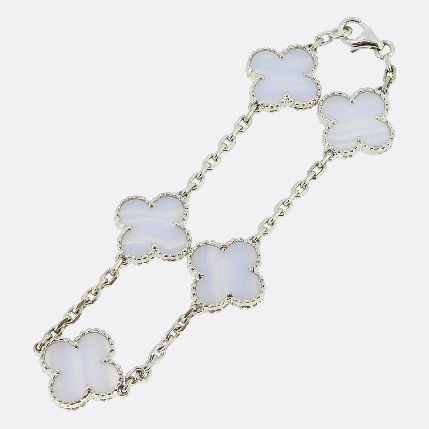 Van Cleef & Arpels Vintage Alhambra Five Motif Chalcedony Bracelet