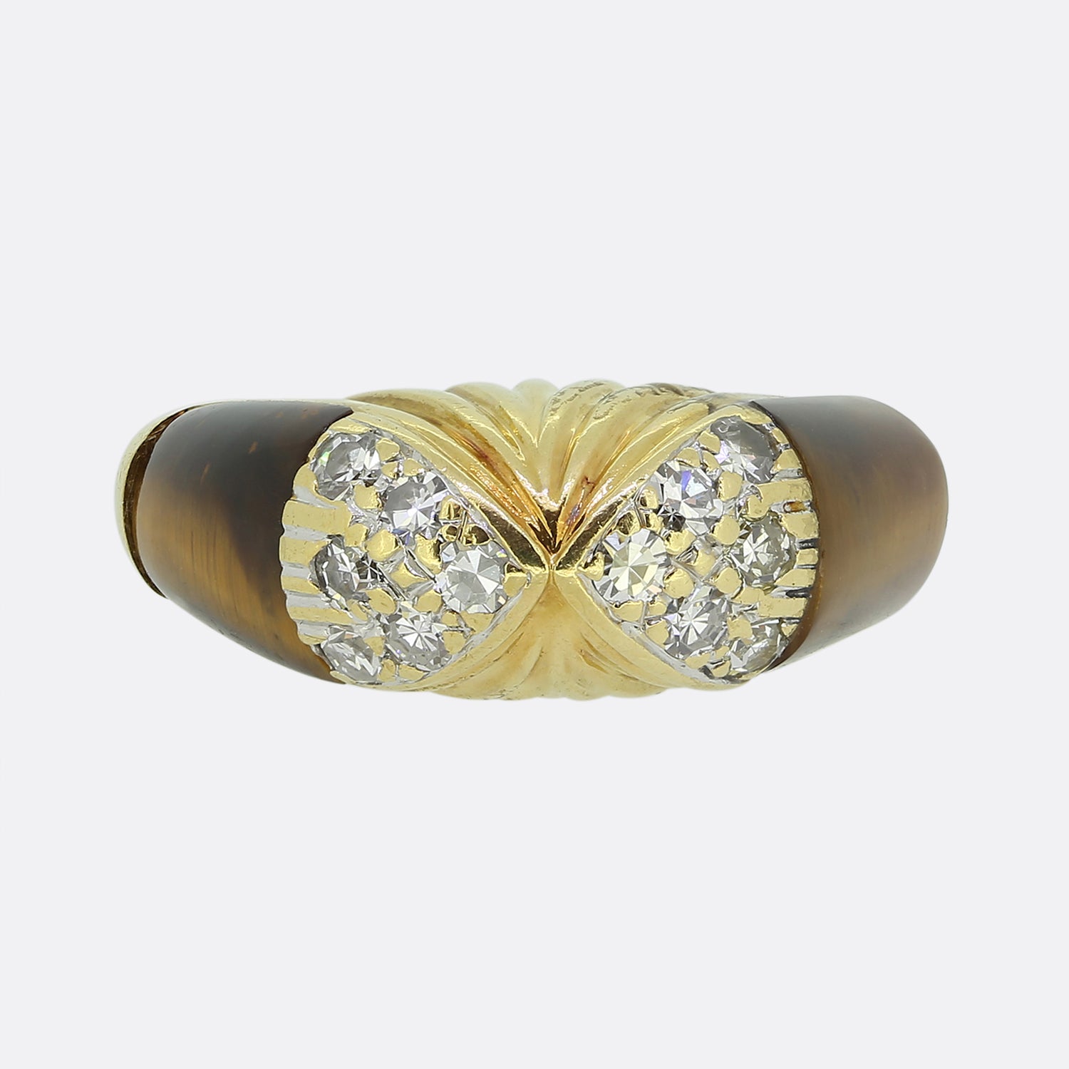 Kutchinsky Tiger s Eye and Diamond Ring The Vintage Jeweller