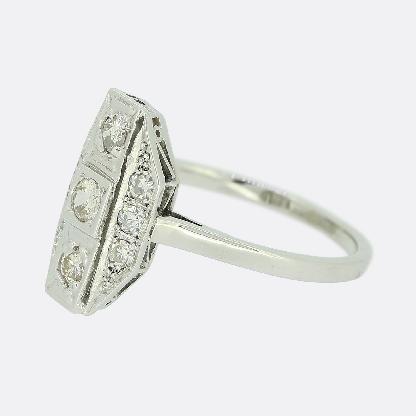 Art Deco Dutch Diamond Tablet Ring