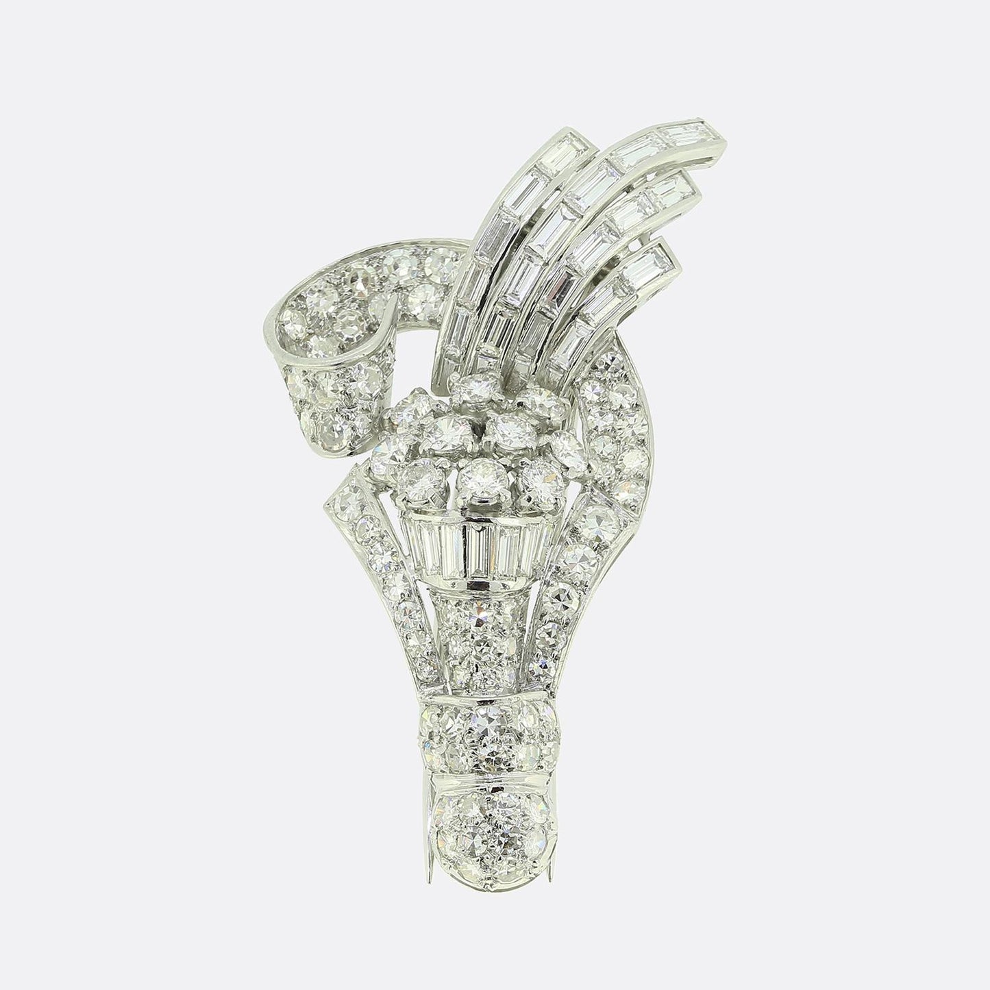 Art Deco Diamond Spray Brooch