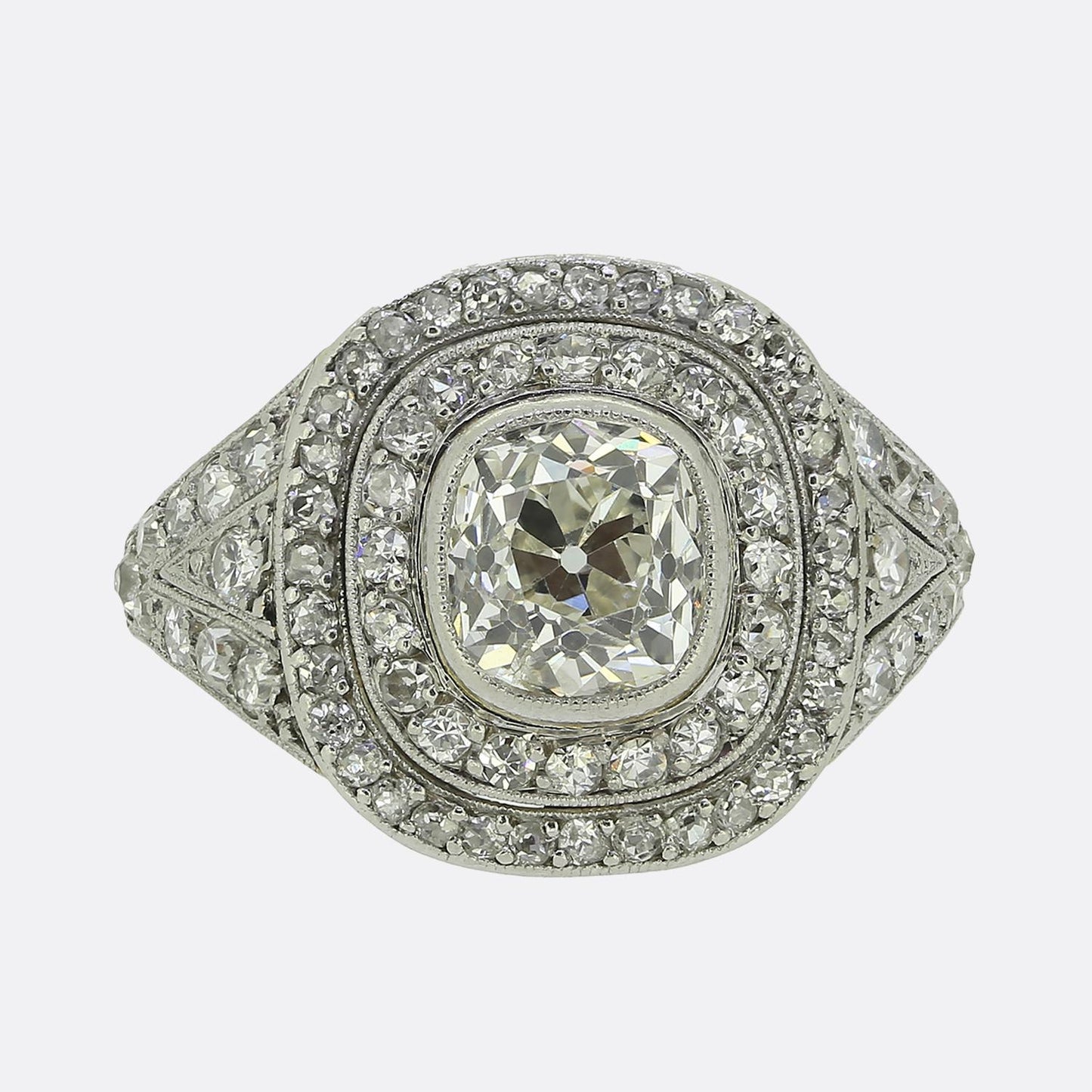 Art Deco 1.30 Carat Diamond Cluster Ring