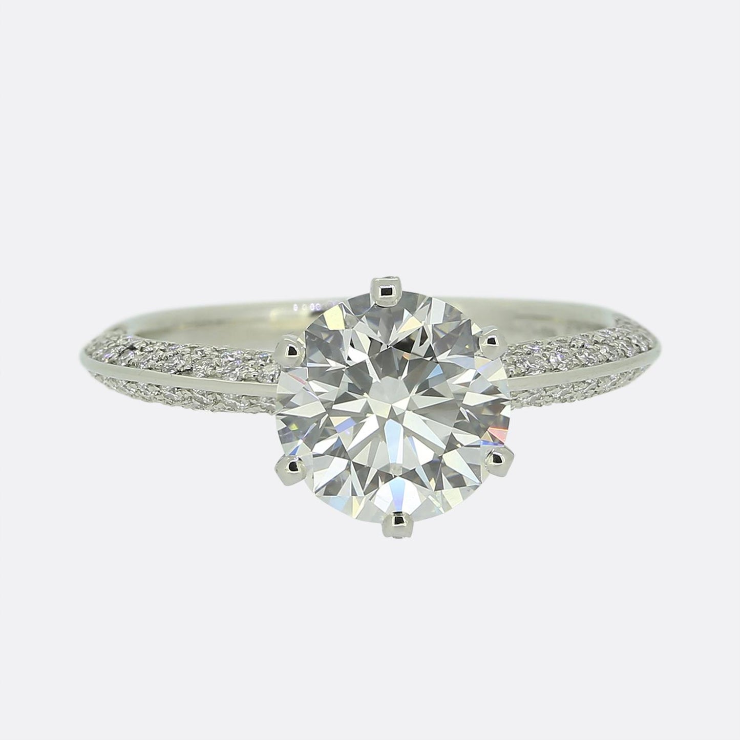 Tiffany & Co. 1.91 Carat Pave Setting Engagement Ring