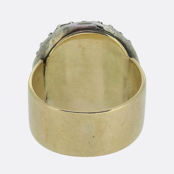 Georgian 2.00 Carat Sapphire and Diamond Cluster Ring