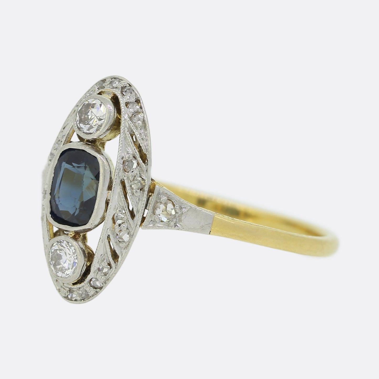 Art Deco Sapphire and Diamond Ring