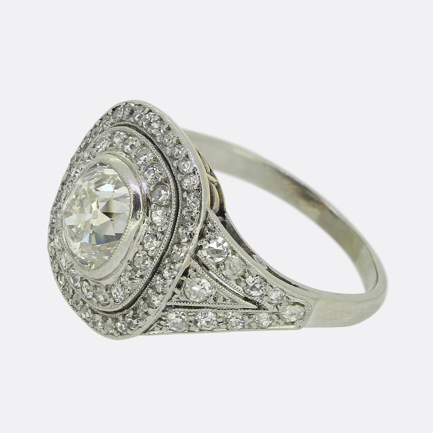 Art Deco 1.30 Carat Diamond Cluster Ring