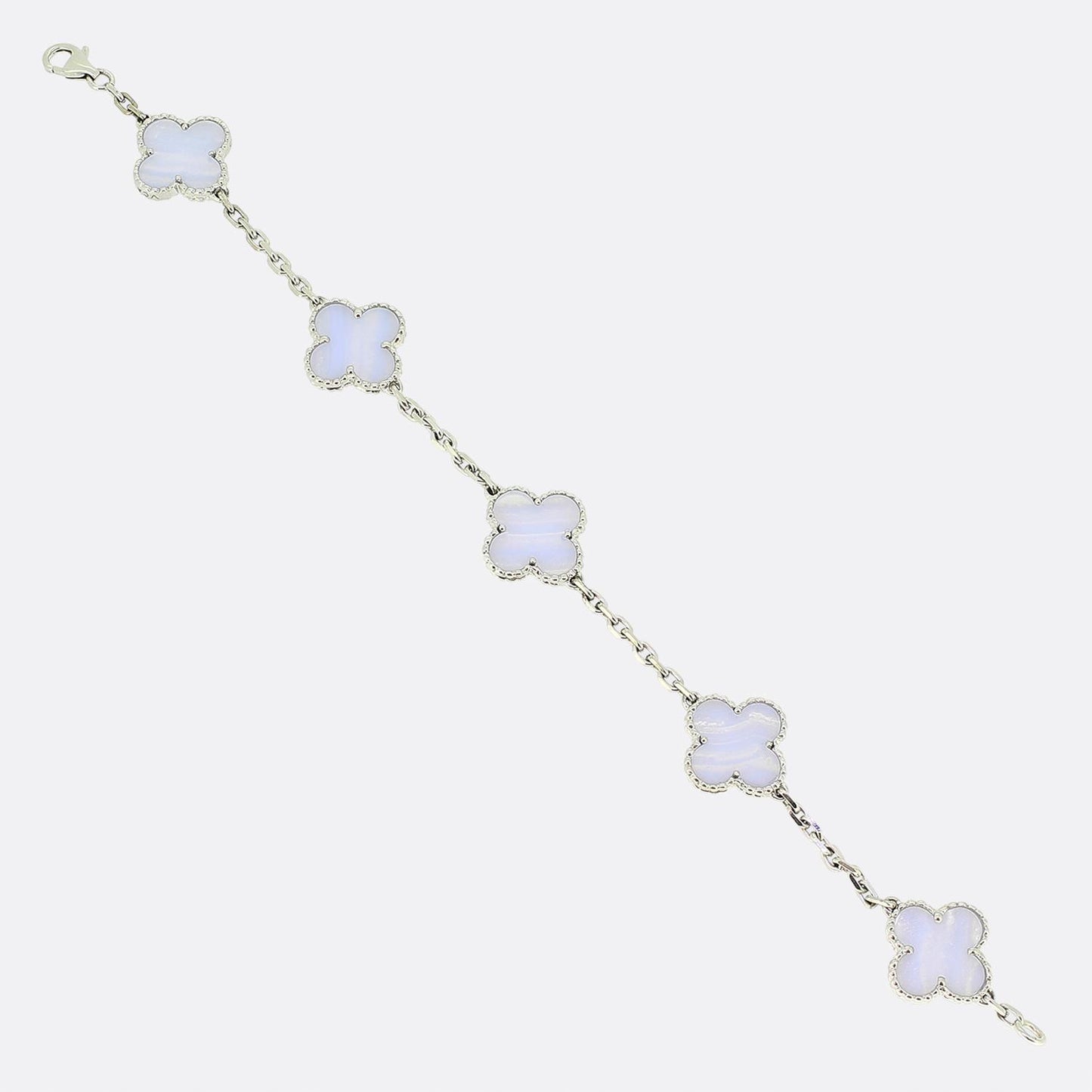 Van Cleef & Arpels Vintage Alhambra Five Motif Chalcedony Bracelet