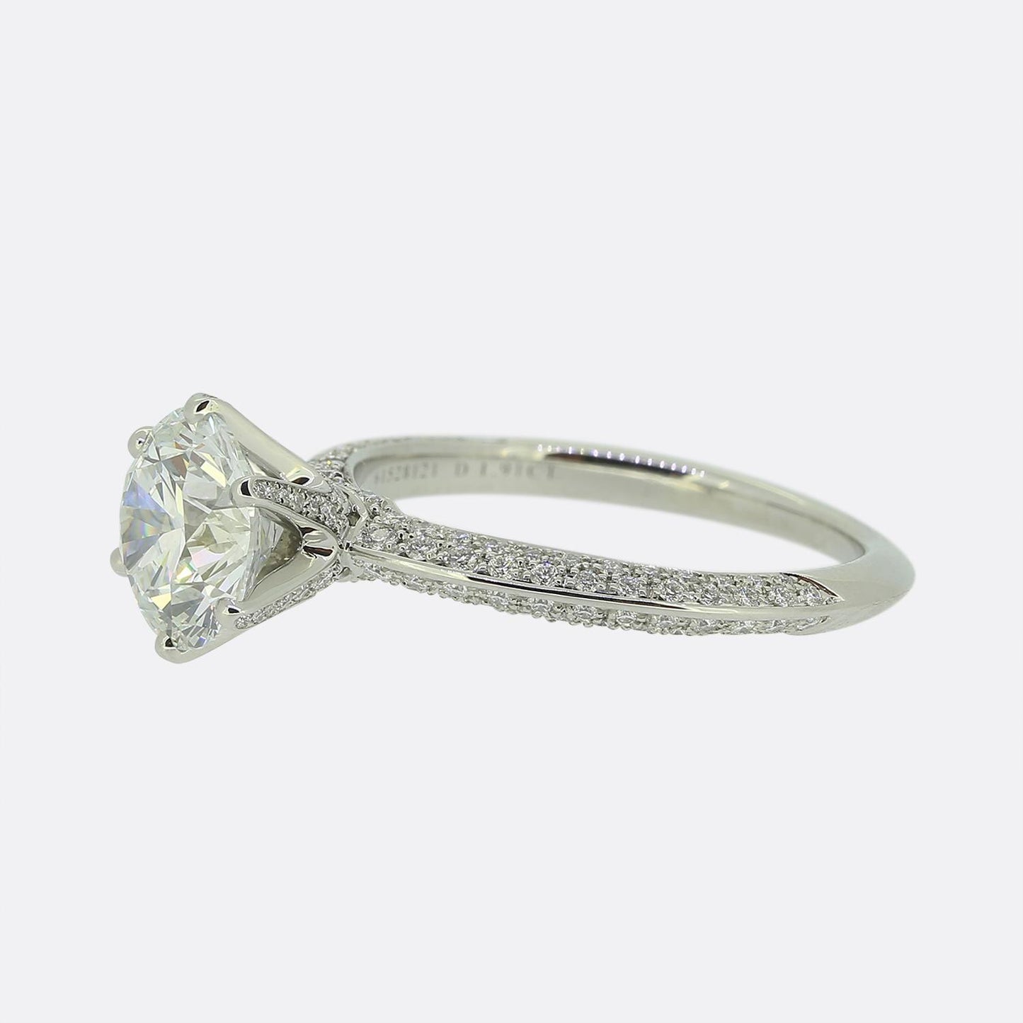 Tiffany & Co. 1.91 Carat Pave Setting Engagement Ring