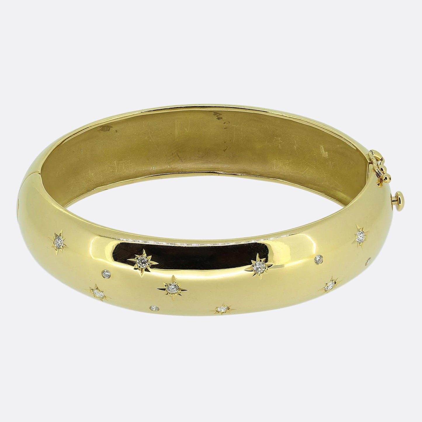 Vintage Star-Burst Diamond Set Bangle
