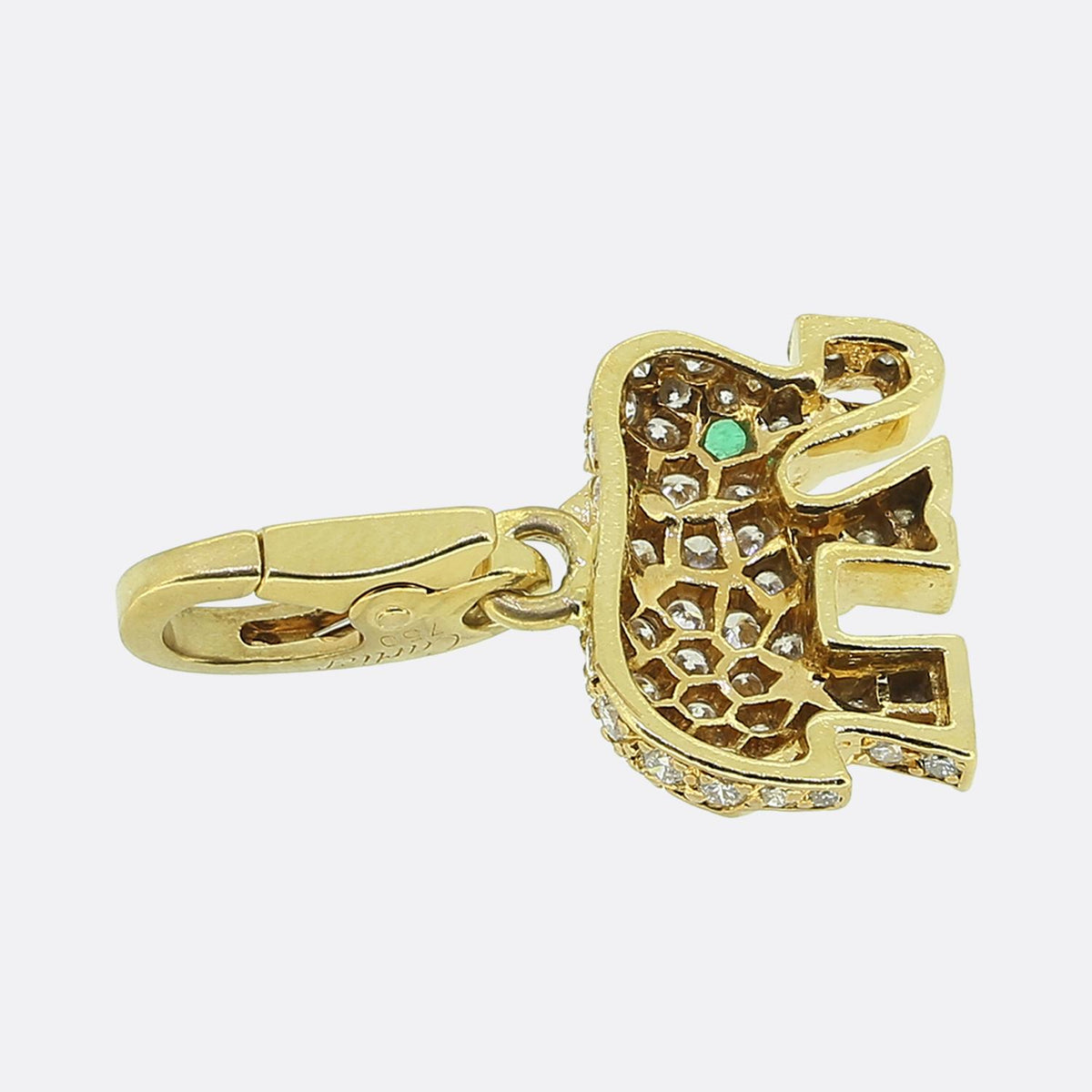 Cartier Pave Diamond Elephant Charm Pendant