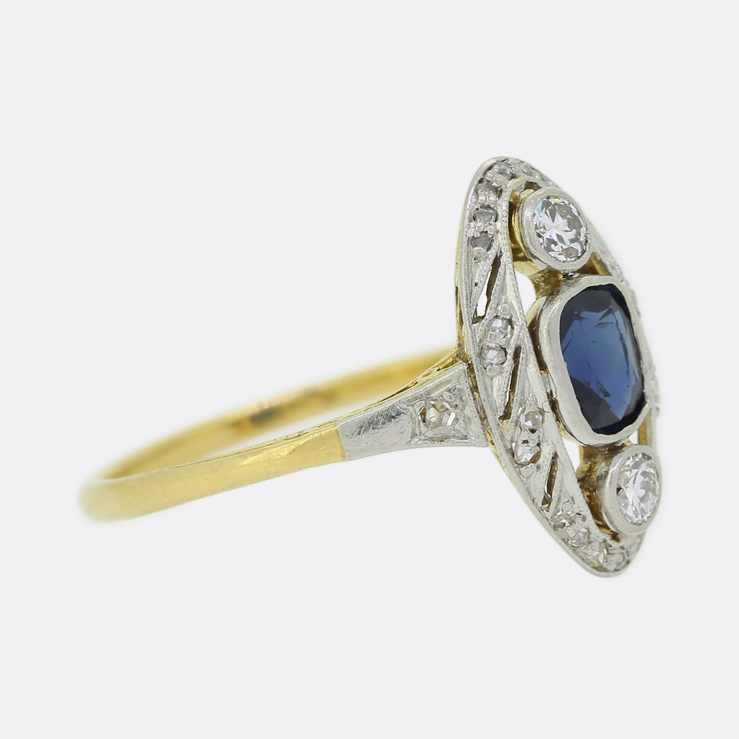 Art Deco Sapphire and Diamond Ring