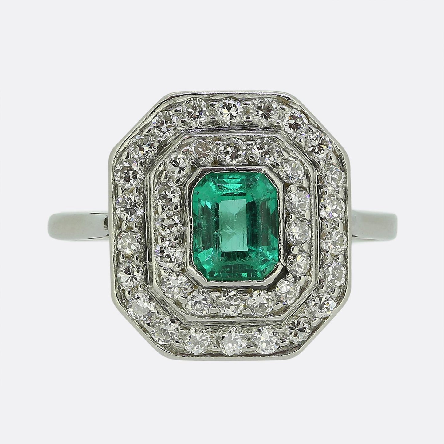 Art Deco Emerald and Diamond Ring
