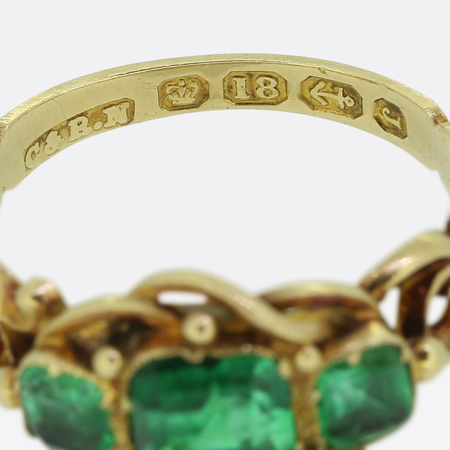 Victorian Emerald Three Stone Ring