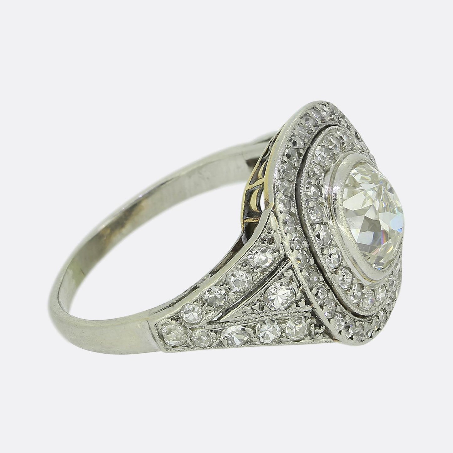 Art Deco 1.30 Carat Diamond Cluster Ring