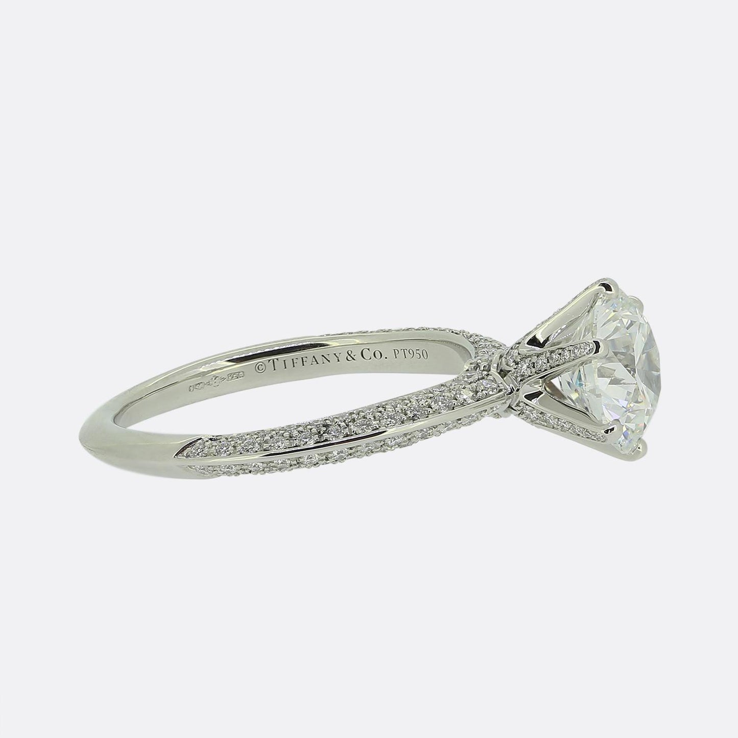 Tiffany & Co. 1.91 Carat Pave Setting Engagement Ring
