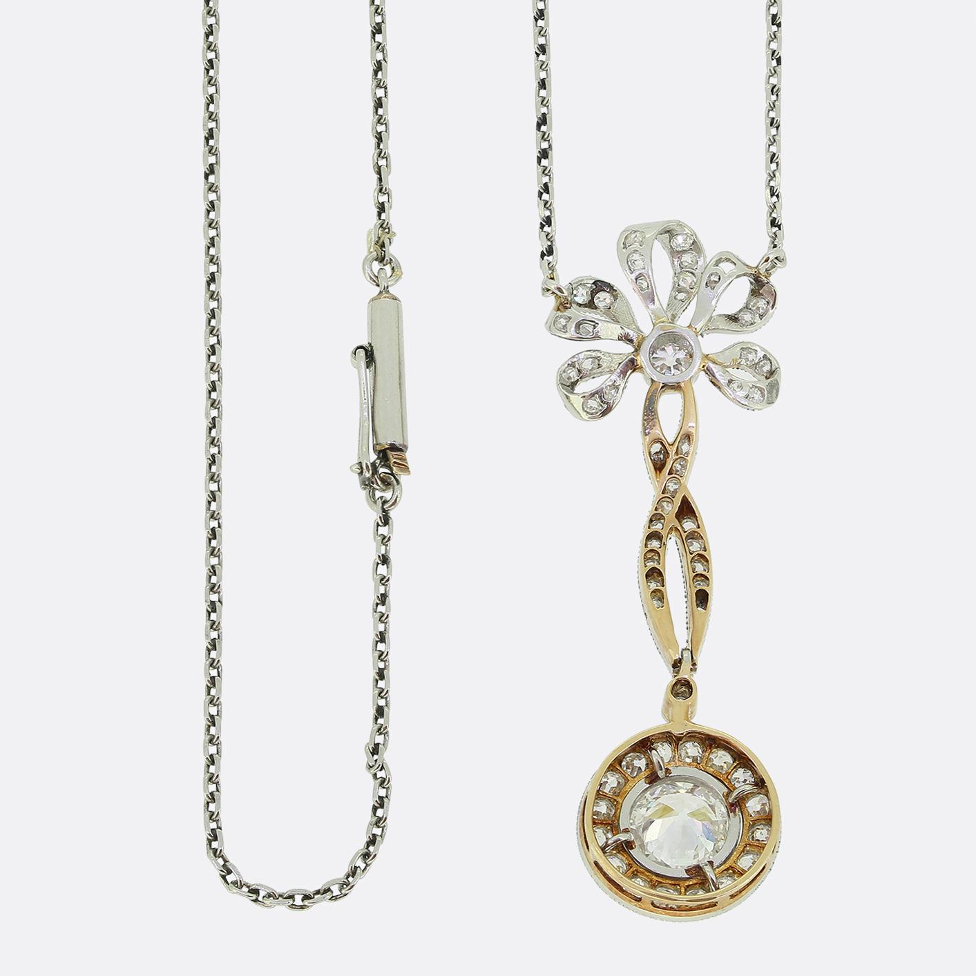 Art Deco Diamond Drop Necklace