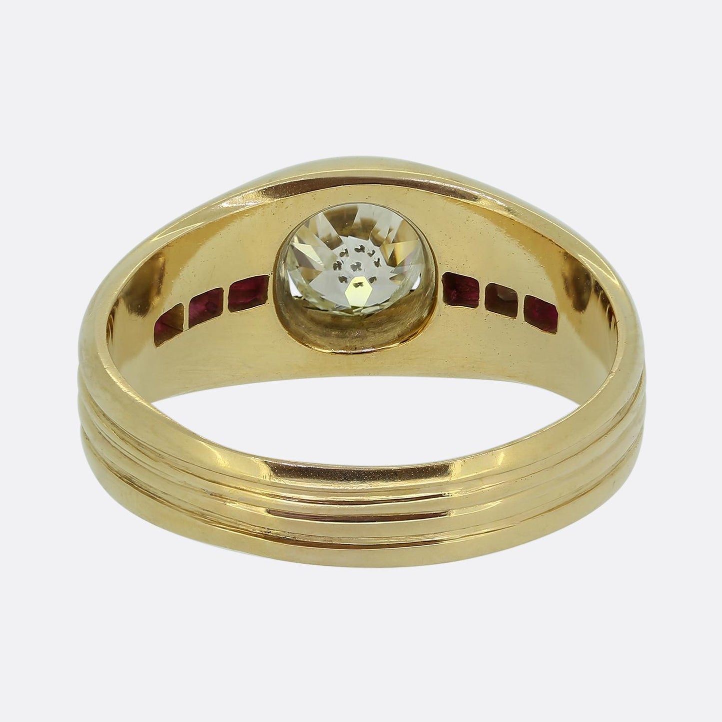 Edwardian 0.65 Carat Diamond and Ruby Ring