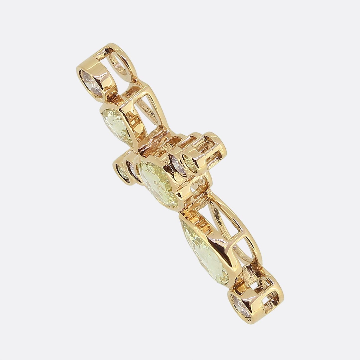 0.90 Carat Natural Pink and Yellow Diamond Cross Pendant
