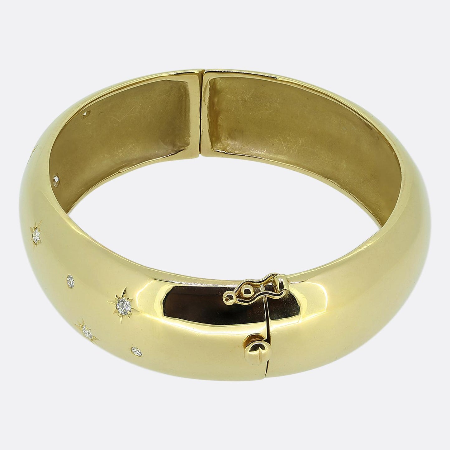 Vintage Star-Burst Diamond Set Bangle