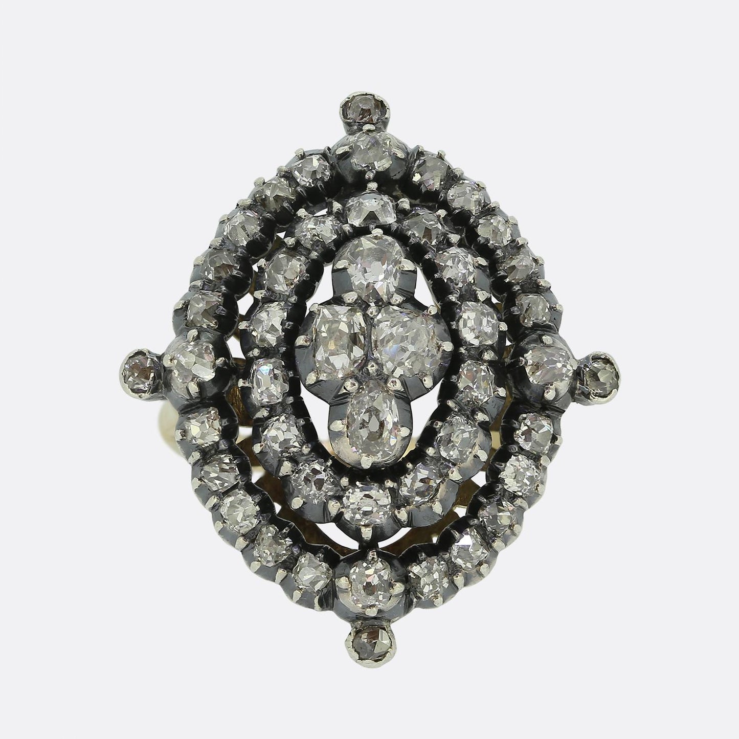 Victorian Old Cut Diamond Cluster Ring