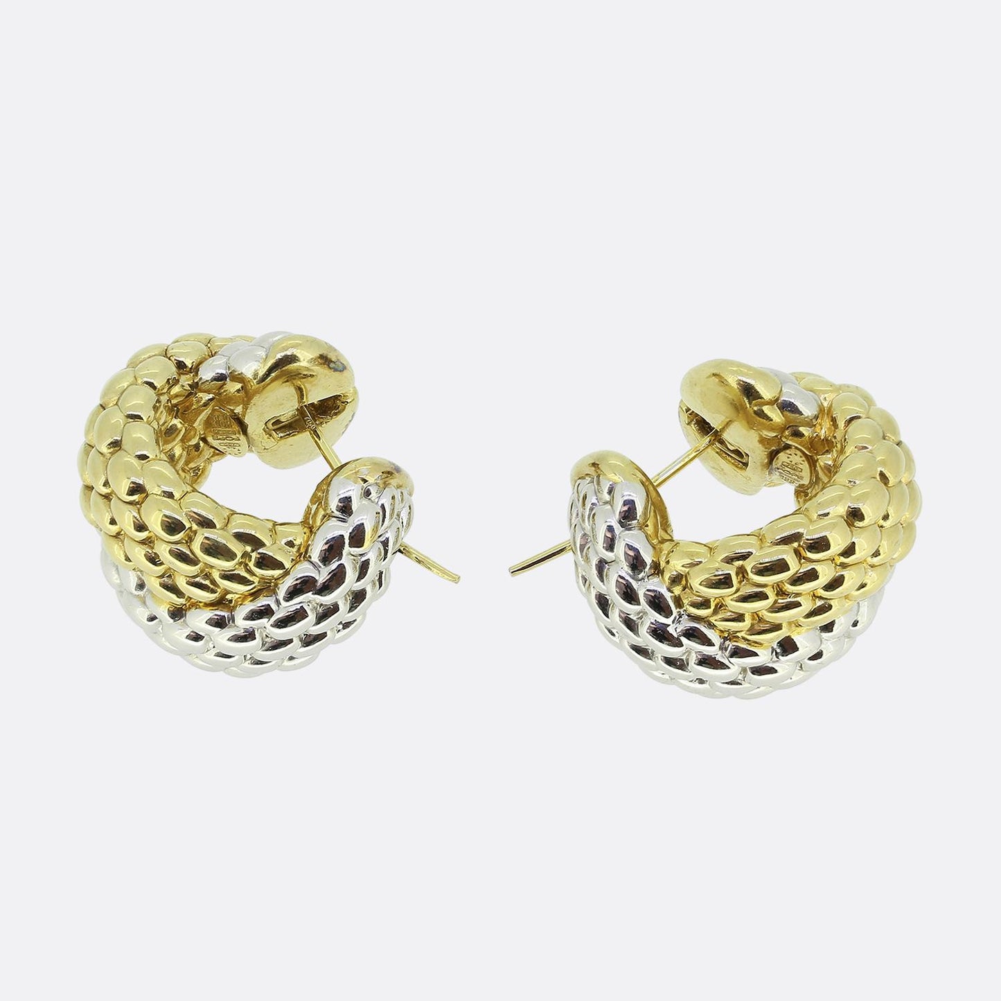 Fope Two Tone Crossover Earrings